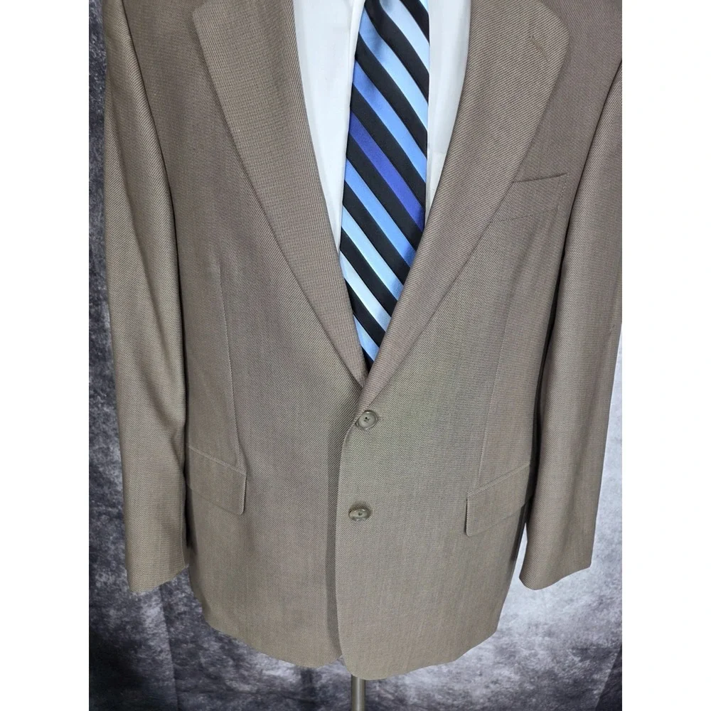 Paul Dione 2 Piece Suit Mens 43R Brown Wool Blazer Jacket 36x30 Pants Cuffed‎ *
